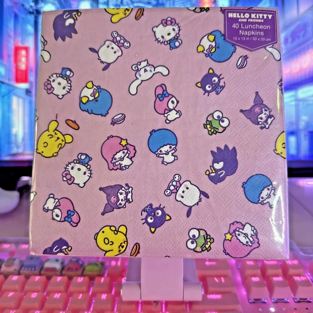 Sanrio Hello Kitty & Friends Napkins My Melody Kuromi Pompom 2023 40 Lunch Paper